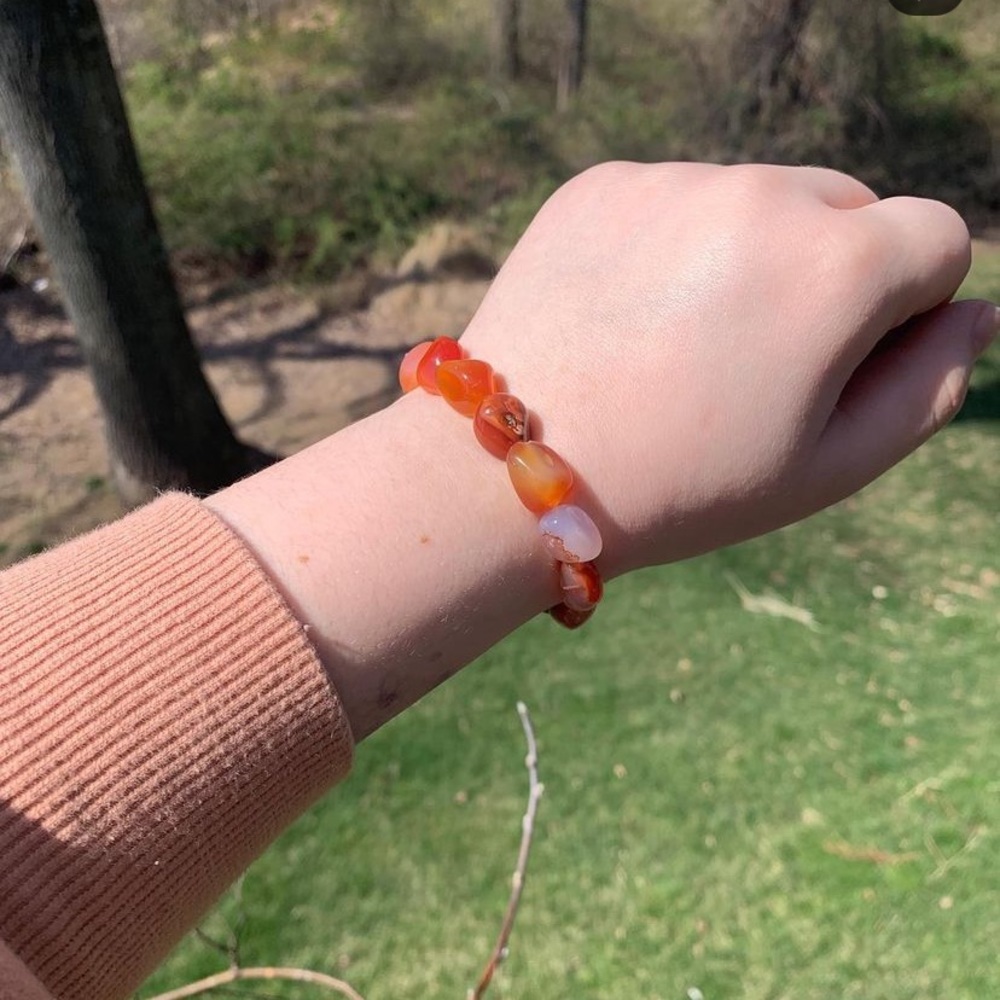 Carnelian crystal gemstone mini tumble bracelet